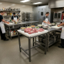 Billot polypropylène sur châssis inox - 600 x 600 x 850 mm