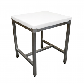 Billot polypropylène sur châssis inox - 600 x 600 x 850 mm