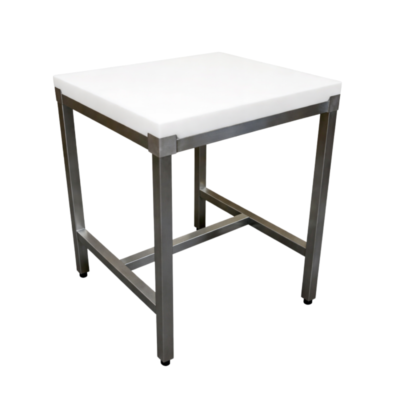 Billot polypropylène sur châssis inox - 600 x 600 x 850 mm