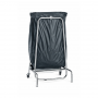 Poubelle pince sac sur roues inox