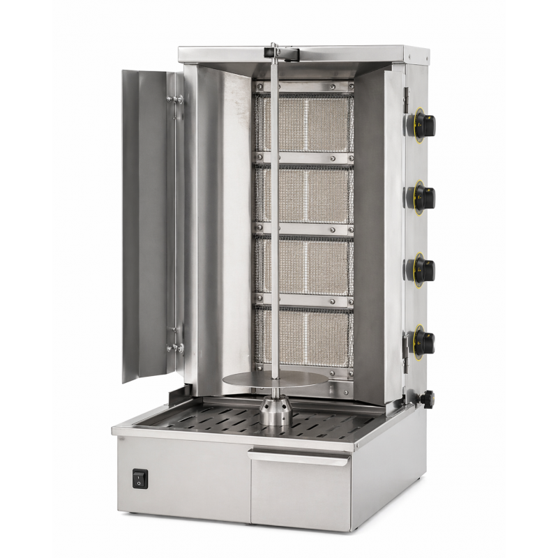 Machine à kebab gyros gaz 40kg de viande - Roller Grill