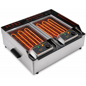 Grill électrique à pierre de lave 2 zones de cuisson - Roller Grill