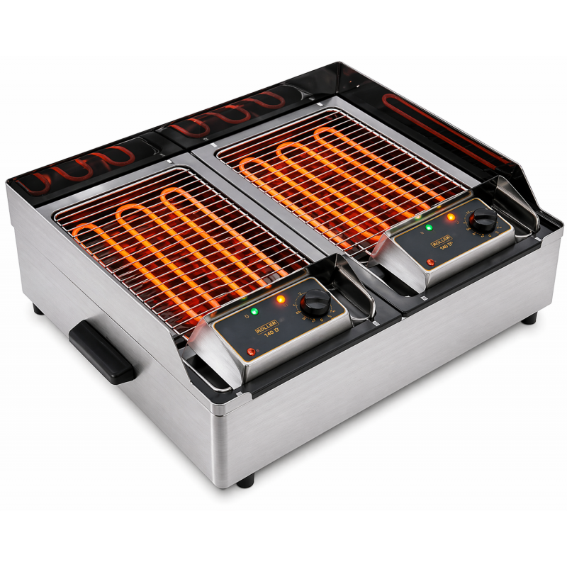 Grill électrique à pierre de lave 2 zones de cuisson - Roller Grill
