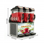 Machine à granita présentée avec ses principales dimensions 630 x 510 x 830 mm