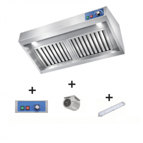 Hotte murale Mistral pro 1200 x 900 avec moteur, LED et variateur
