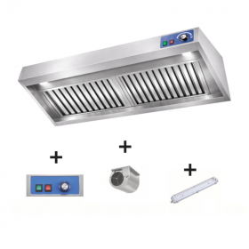 Hotte murale Mistral pro 1400 x 900 avec moteur, LED et variateur