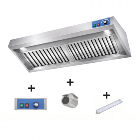 Hotte murale Mistral pro 1500 x 900 avec moteur, LED et variateur