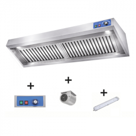 Hotte murale Mistral pro 1800 x 900 avec moteur, LED et variateur