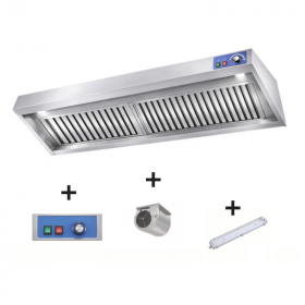 Hotte murale Mistral pro 2000 x 900 avec moteur, LED et variateur