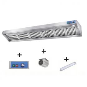 Hotte murale Mistral pro 3000 x 900 avec moteur, LED et variateur