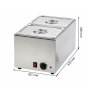 Bain-marie électrique sans robinet de vidange avec 2 bacs GN 1/2