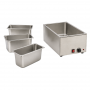 Bain-marie électrique sans robinet de vidange avec 3 bacs GN 1/3
