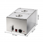 Bain-marie électrique avec robinet de vidange avec 2 bacs GN 1/2