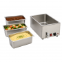 Bain-marie électrique avec robinet de vidange avec 3 bacs GN 1/3