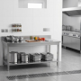 Table inox professionnelle Adossée - 1400 x 700 mm