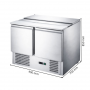 Saladette réfrigérée plan inox télescopiques 2 portes