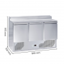 Saladette réfrigérée 3 portes GN 1/1 et top à ingrédients GN 1/6