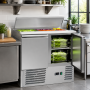 Saladette réfrigérée plan inox télescopiques 2 portes