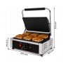 Grill contact électrique panini large plaques sup rainurées inf lisse