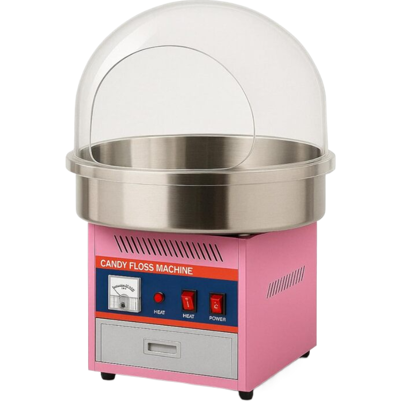 Machine à barbe à papa avec bulle de protection