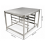 Support four 4 plaques GN1/1 et 600 x 400 plateau 930 x 850 mm