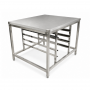 Support four 4 plaques GN1/1 et 600 x 400 plateau 930 x 850 mm