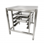 Support four 4 plaques GN1/1 et 600 x 400 plateau 700 x 700 mm
