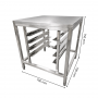 Support four 4 plaques GN1/1 et 600 x 400 plateau 700 x 700 mm