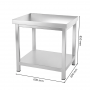 Table inox professionnelle Centrale - 600 x 600 x 850 mm