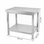 Table inox professionnelle 1000 x 600 x 850 mm