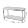 Table inox professionnelle 1200 x 600 x 850 mm
