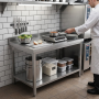 Table inox professionnelle Adossée- 1600 x 700 mm