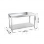 Table inox professionnelle 1400 x 600 x 850 mm