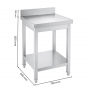 Table inox professionnelle adossée 700 x 600 mm épaisseur 0,8 mm