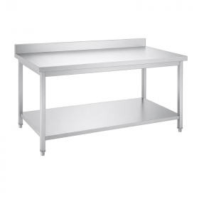 Table inox adossée professionnelle 2000 x 600 mm épaisseur 0,8 mm