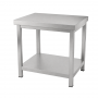 Table inox centrale 700 x 600 mm épaisseur 0,8 mm avec étagère basse