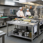 Table inox professionnelle Adossée - 1200 x 600 mm