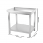 Table inox professionnelle centrale - 600 x 700 mm