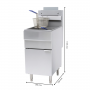 Friteuse gaz professionnelle sur pieds sans couvercle - 25 Litres