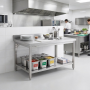 Table inox professionnelle Adossée - 1000 x 600 mm