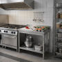 Table inox professionnelle Adossée - 800 x 600 mm