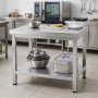 Table inox professionnelle Centrale - 800 x 600 mm