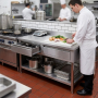 Table inox 1200 x 700 mm adossée avec 2 tiroirs