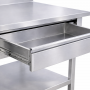 Table inox 1200 x 700 mm adossée avec 2 tiroirs