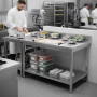 Table inox professionnelle adossée - 1600 x 600 mm