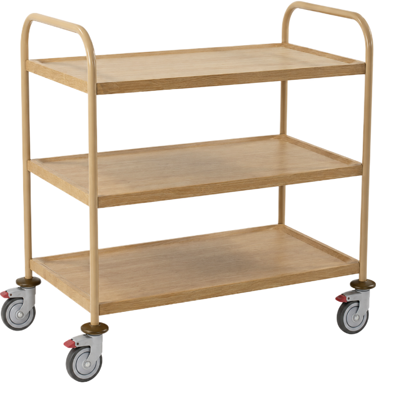 Chariot de service imitation Bois - 3 plateaux