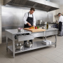 Table inox 2000 x 600 centrale avec 3 tiroirs