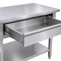Table inox 1200 x 700 centrale avec 2 tiroirs
