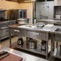 Table inox 1400 x 700 centrale avec 2 tiroirs