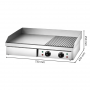 Plancha professionnelle présentée avec ses principales dimensions 730 x 470 x 250 mm